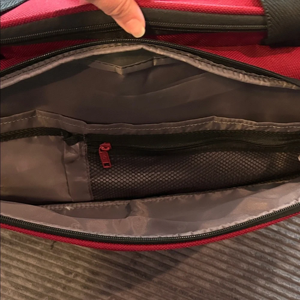 Samsonite Red and Black Duffel Bag with Shoulder Strap
